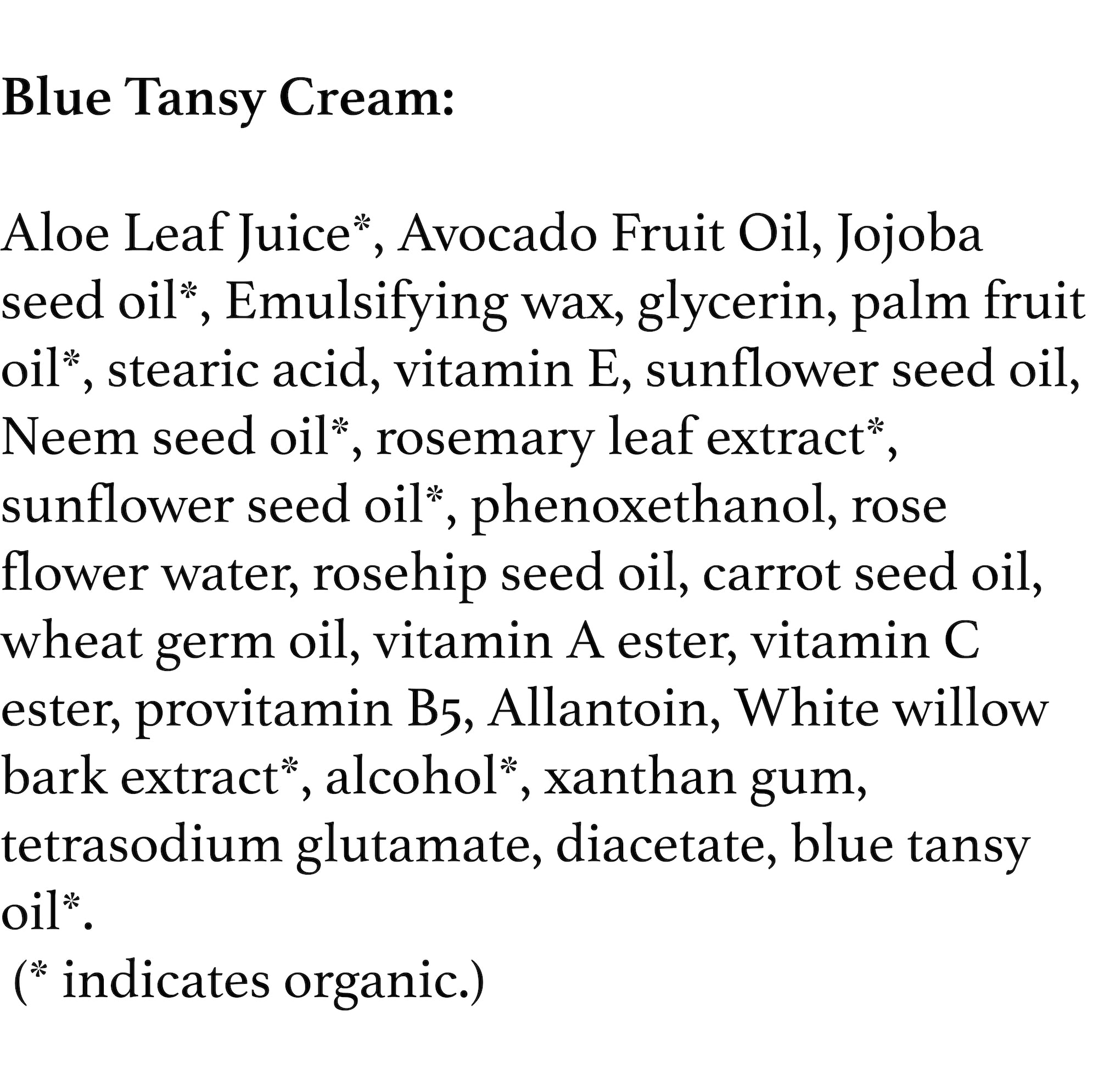 Blue Tansy Facial Cream - 2 oz