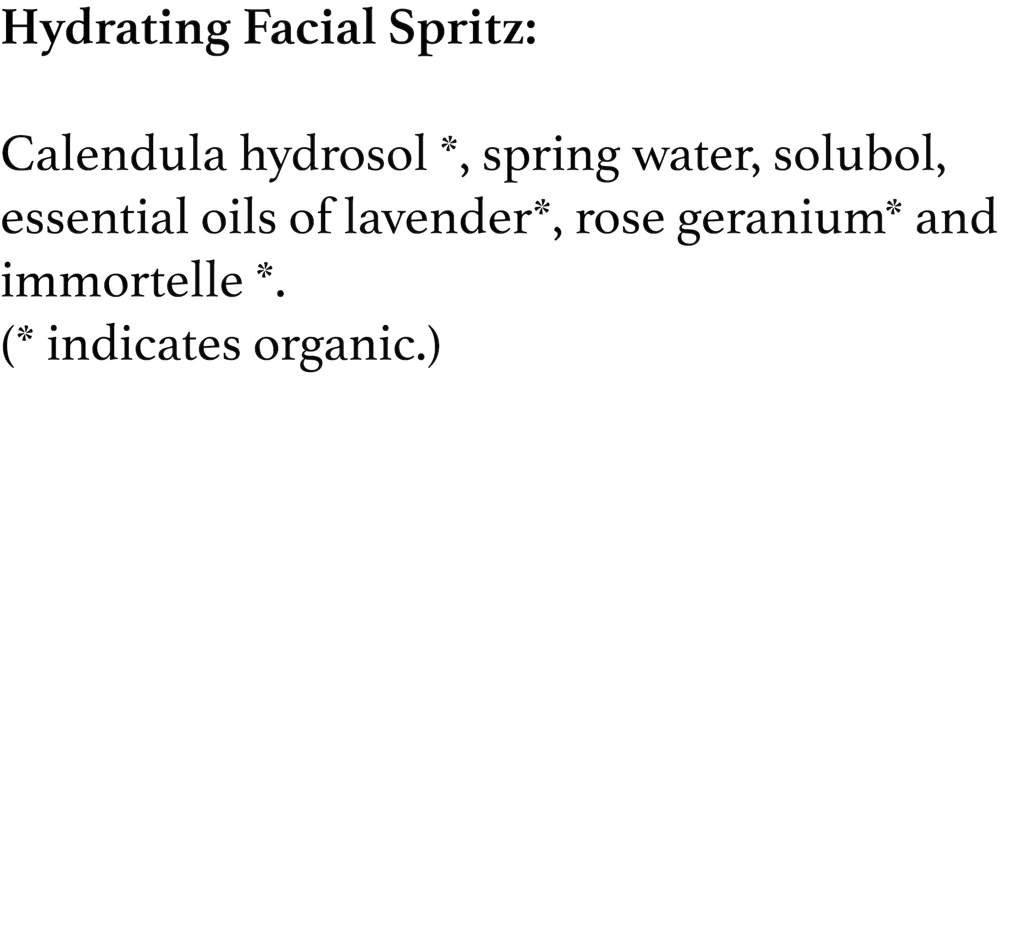 Hydrating Facial Spritz - 4 oz