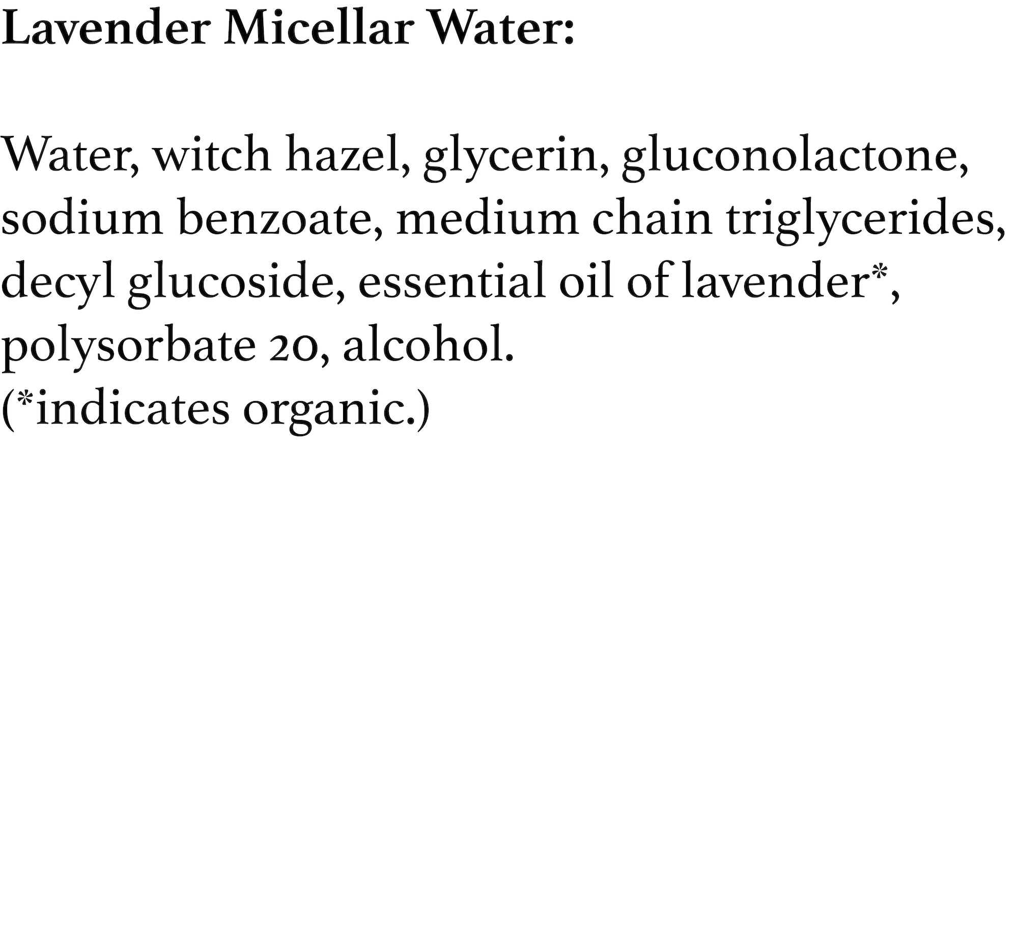 Lavender Micellar Water - 6 oz