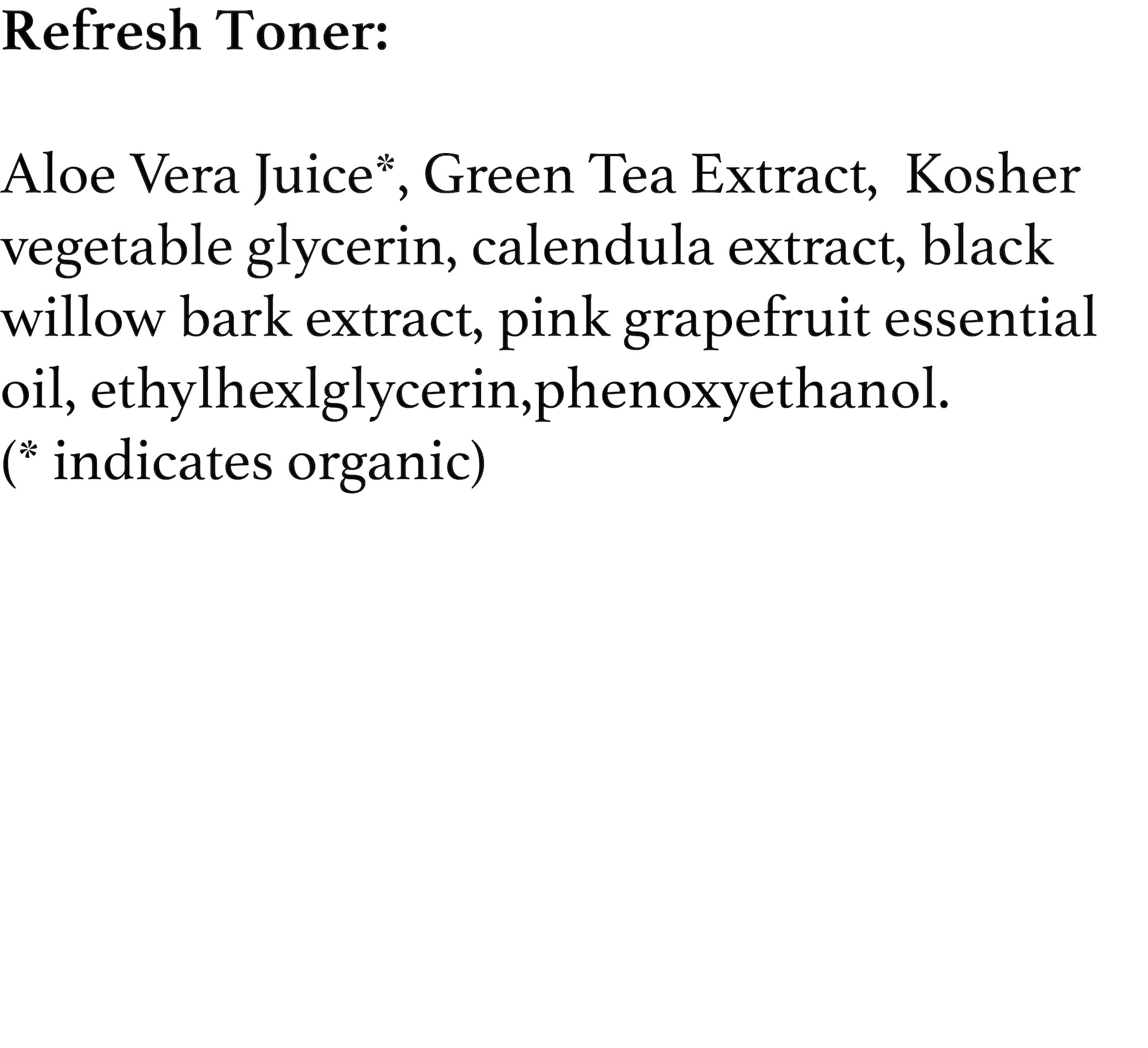 Refresh, Grapefruit and Willow Bark Toner - 8 oz