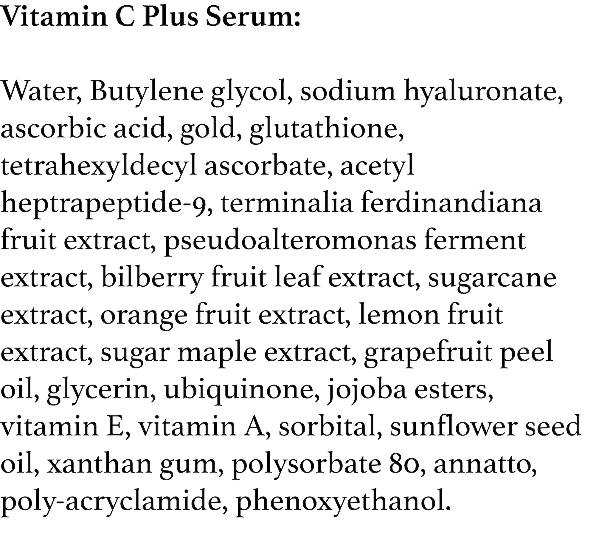 Vitamin C+ Serum, with Peptides and Marine Extracts - 1 oz